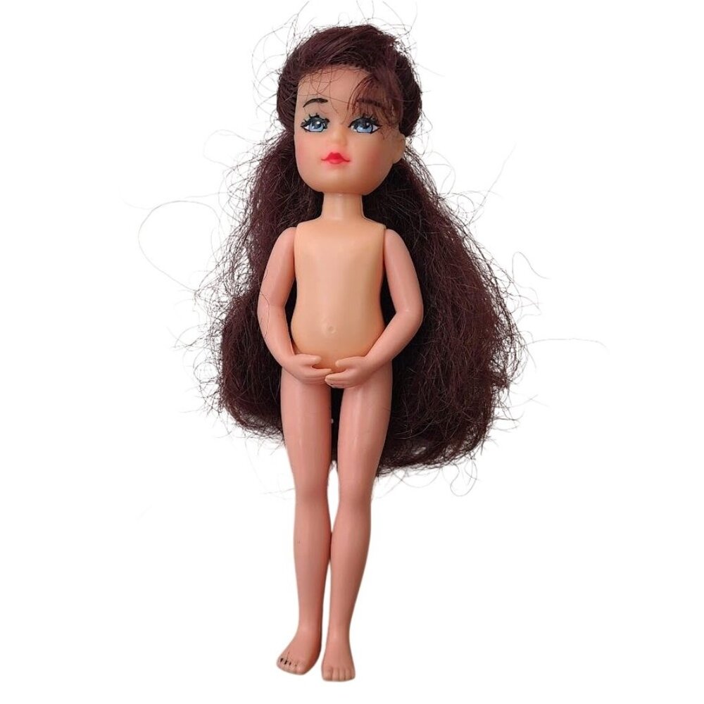 Vintage 1985 Creata Brunette Blue Eyes 7" Jointed Fashion Doll